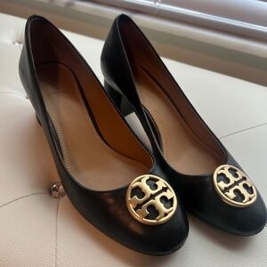 Tory Burch Black Logo Heels
